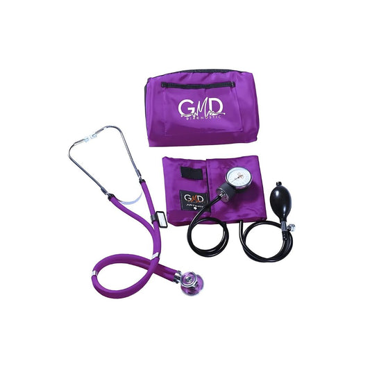 Tensiomero y fonendoscopio morado